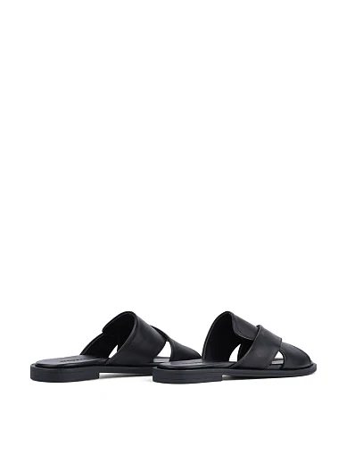 Женские шлепанцы Attizzare кожаные черные - фото 5 - Miraton