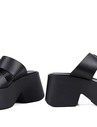 Женские сабо Attizzare кожаные черные - фото 2 - Miraton