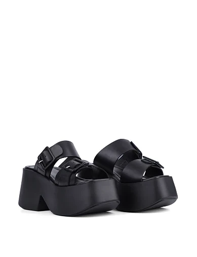 Женские сабо Attizzare кожаные черные - фото 3 - Miraton