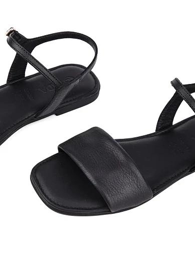 Женские сандалии Sekada кожаные черные - фото 5 - Miraton