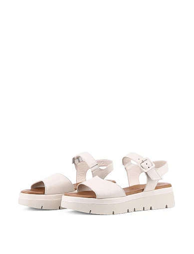 Жіночі сандалі Sekada шкіряні рисового кольору (49321) - фото 2 - Miraton