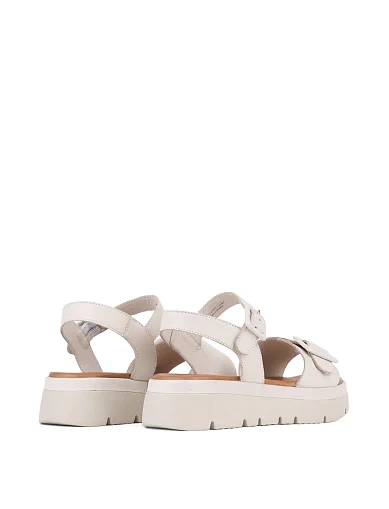 Жіночі сандалі Sekada шкіряні рисового кольору (49325) - фото 4 - Miraton