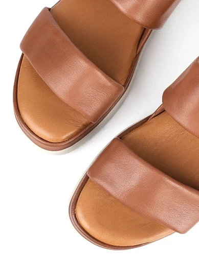 Женские сандалии Sekada кожаные коричневые - фото 5 - Miraton