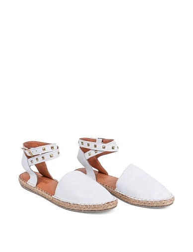 Женские эспадрильи Attizzare кожаные белые - фото 3 - Miraton