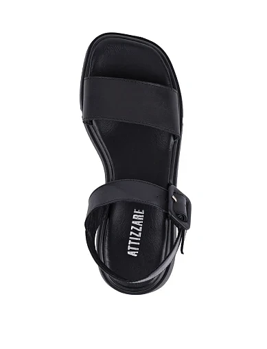 Женские сандалии Attizzare кожаные черные - фото 2 - Miraton