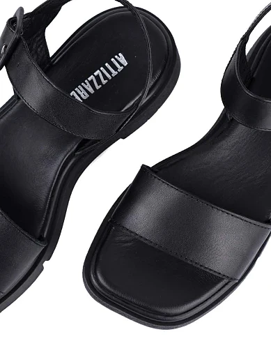 Женские сандалии Attizzare кожаные черные - фото 5 - Miraton