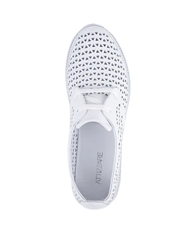 Женские туфли Attizzare кожаные белые - фото 5 - Miraton
