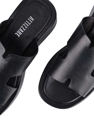 Женские сабо Attizzare кожаные черные - фото 5 - Miraton