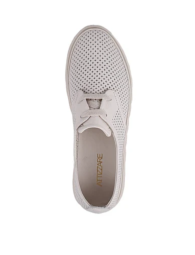 Женские туфли Attizzare кожаные бежевые - фото 5 - Miraton