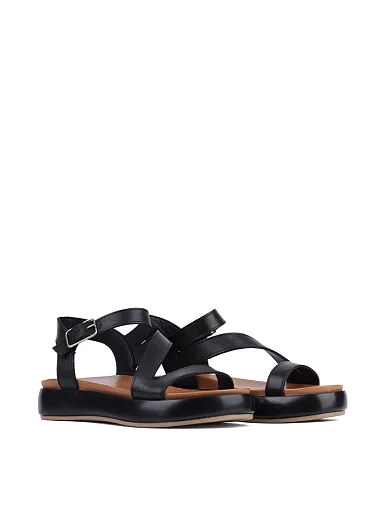 Женские сандалии Attizzare кожаные черные - фото 3 - Miraton