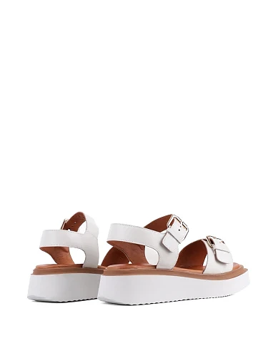 Женские сандалии Attizzare кожаные рисового цвета - фото 4 - Miraton