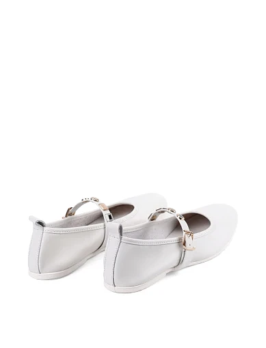 Женские балетки Attizzare кожаные рисового цвета - фото 4 - Miraton