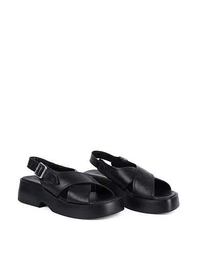 Жіночі босоніжки Attizzare шкіряні чорні (418 25536-50) - фото 3 - Miraton