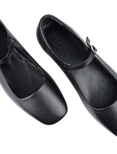 Женские балетки Мэри Джейн Attizzare кожаные черные - фото 5 - Miraton