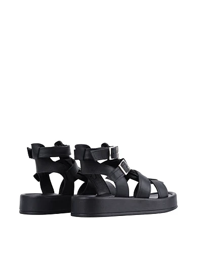 Женские сандалии Attizzare кожаные черные - фото 4 - Miraton