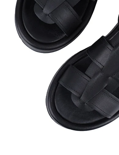 Женские сандалии Attizzare кожаные черные - фото 5 - Miraton