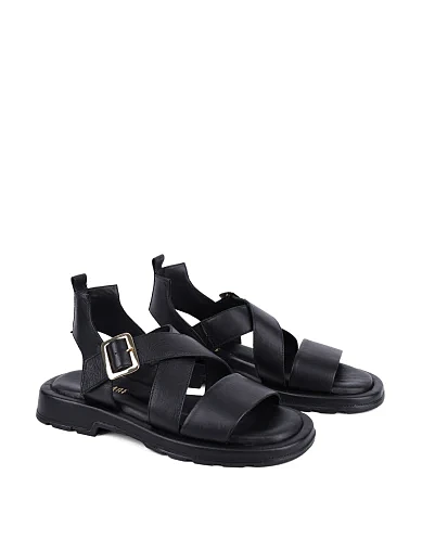 Женские сандалии Attizzare кожаные черные - фото 2 - Miraton