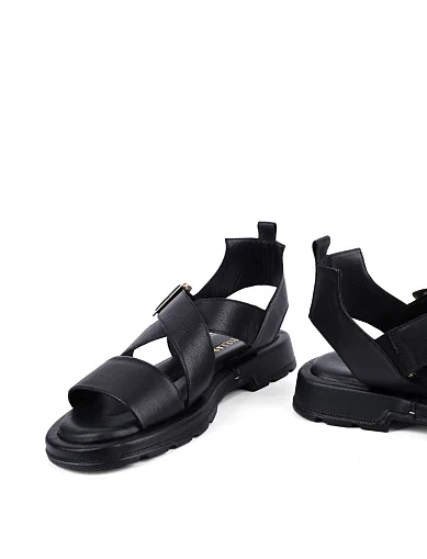 Женские сандалии Attizzare кожаные черные - фото 3 - Miraton