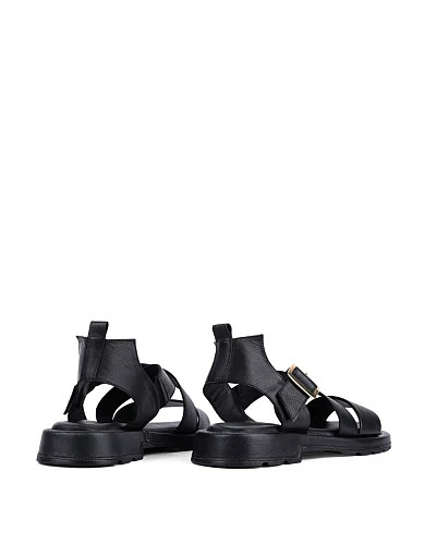 Женские сандалии Attizzare кожаные черные - фото 4 - Miraton