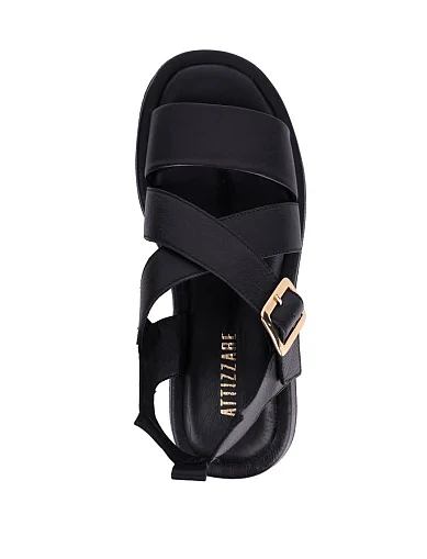 Женские сандалии Attizzare кожаные черные - фото 5 - Miraton