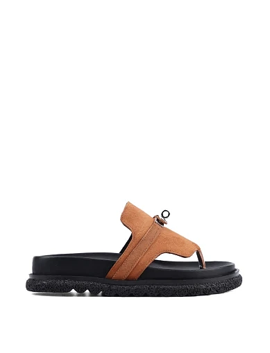 Жіночі шльопанці Attizzare замшеві коричневі (414-25-046) - фото 1 - Miraton