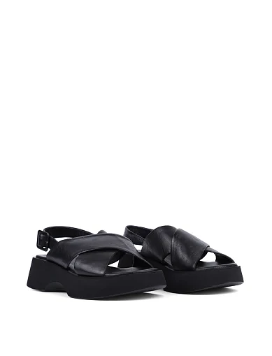 Женские сандалии Attizzare кожаные черные - фото 3 - Miraton