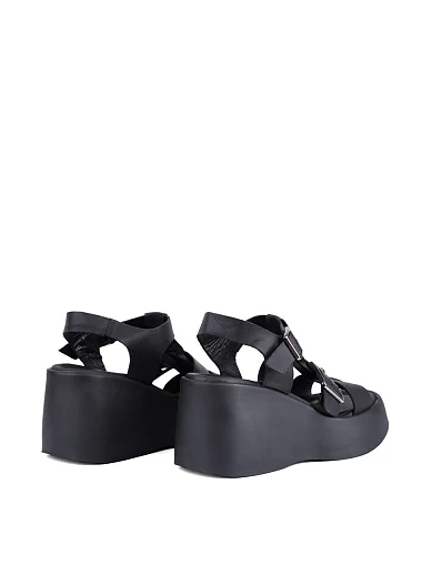 Жіночі босоніжки Attizzare шкіряні чорні (608-301024) - фото 4 - Miraton