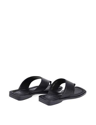 Женские шлепанцы Attizzare кожаные черные - фото 4 - Miraton