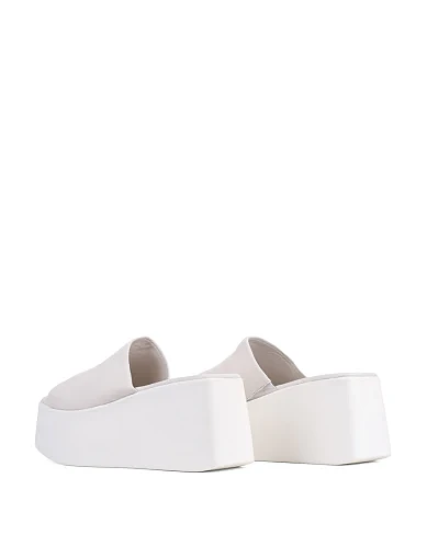 Женские сабо Attizzare кожаные рисового цвета - фото 4 - Miraton