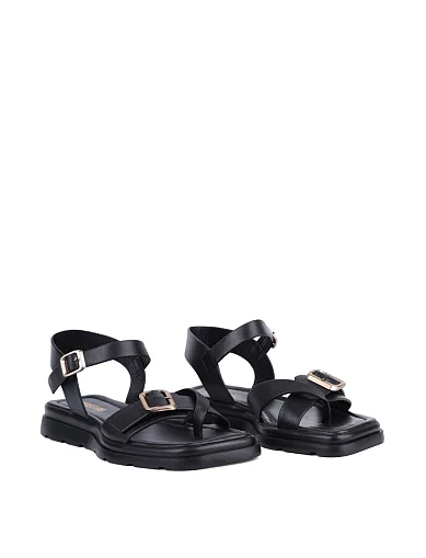 Женские сандалии Attizzare кожаные черные - фото 3 - Miraton