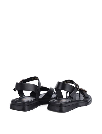 Женские сандалии Attizzare кожаные черные - фото 4 - Miraton