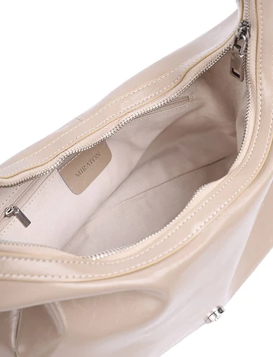 Жіноча сумка хобо MIRATON шкіряна бежева(990131-1) - фото 5 - Miraton