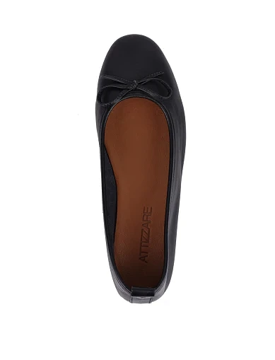 Женские балетки Attizzare кожаные черные - фото 2 - Miraton