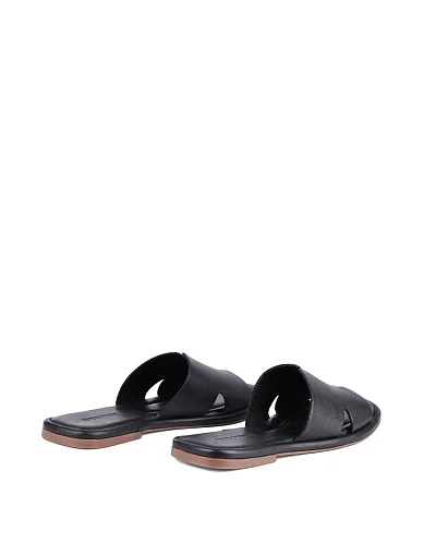 Женские шлепанцы Attizzare кожаные черные - фото 4 - Miraton