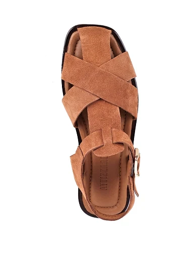 Женские сандалии Attizzare велюровые коричневые - фото 5 - Miraton