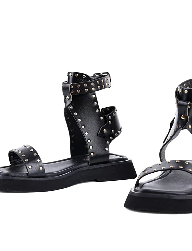 Женские сандалии Attizzare кожаные черные - фото 2 - Miraton