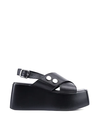 Жіночі босоніжки Attizzare шкіряні чорні (M-108) - фото 1 - Miraton