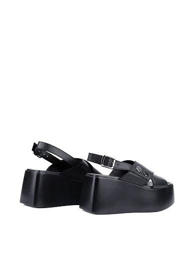 Жіночі босоніжки Attizzare шкіряні чорні (M-108) - фото 4 - Miraton