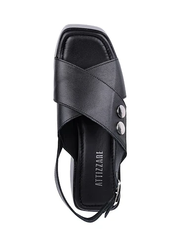 Жіночі босоніжки Attizzare шкіряні чорні (M-108) - фото 5 - Miraton