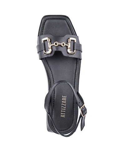 Жіночі сандалі Attizzare шкіряні чорні (M-386) - фото 4 - Miraton