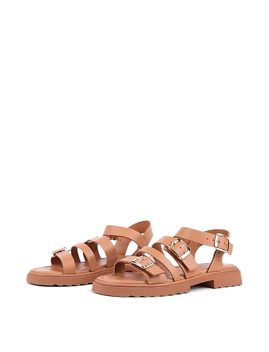 Жіночі сандалі Attizzare шкіряні коричневі (M-596) - фото 3 - Miraton