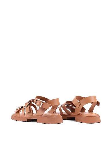 Жіночі сандалі Attizzare шкіряні коричневі (M-596) - фото 4 - Miraton