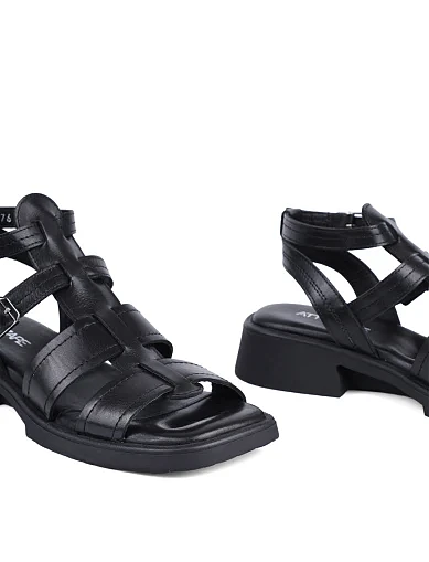 Жіночі сандалі Attizzare шкіряні чорні (0430-765) - фото 2 - Miraton