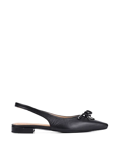 Женские балетки слингбеки Attizzare кожаные черные - фото 1 - Miraton