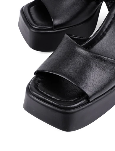 Женские босоножки Attizzare кожаные черные - фото 5 - Miraton