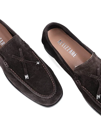 Женские слиперы Attizzare велюровые коричневые - фото 5 - Miraton