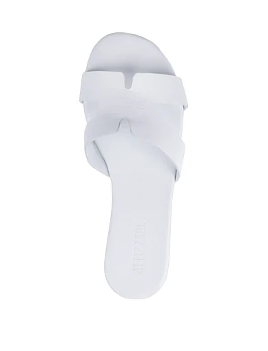 Женские шлепанцы Attizzare кожаные белые - фото 1 - Miraton