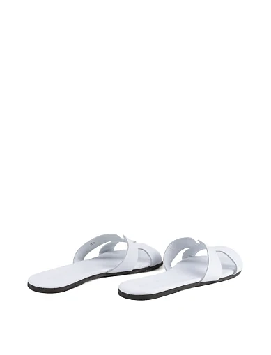 Женские шлепанцы Attizzare кожаные белые - фото 4 - Miraton