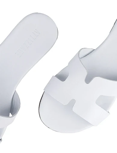 Женские шлепанцы Attizzare кожаные белые - фото 5 - Miraton