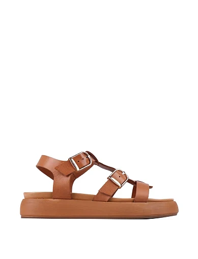 Женские сандалии INUOVO кожаные коричневые - фото 1 - Miraton